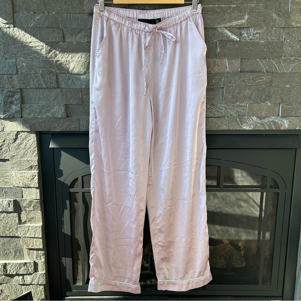 House of Harlow 1960 Lilac Satin Wide Leg Pants